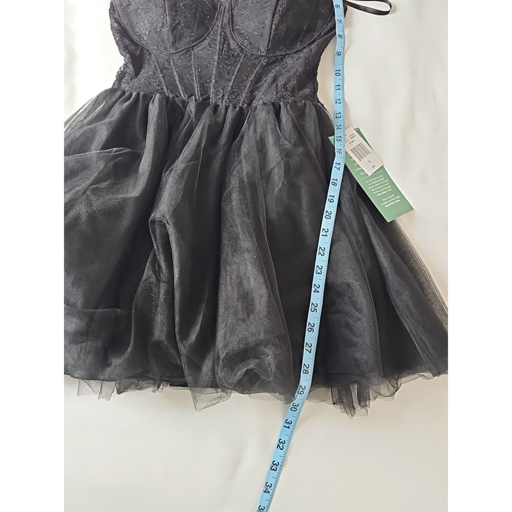 Black Whimsy‎ Goth Dress Corset Style Mini Fairy Tulle Wedding Prom Sz 9 NEW - Picture 9 of 10